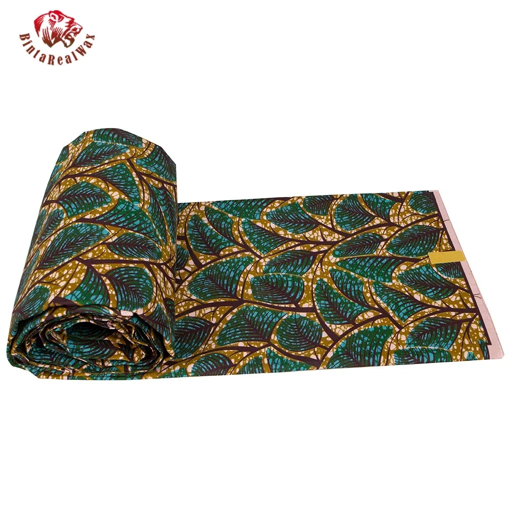 Ankara African Print Leaf Patt - Sewing Batik Fabric ulasan dan harga