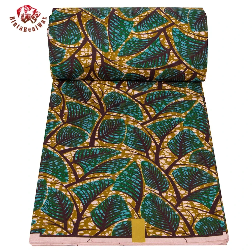 Ankara African Print Leaf Patt - Sewing Batik Fabric ulasan dan harga